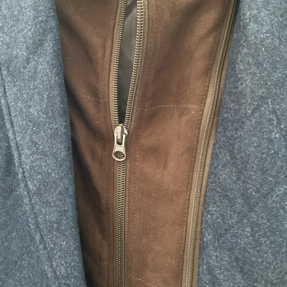 James Campbell Navy Wool Sportscoat Brown Elbow Patches & Removable Bibb. Small - Picture 11 of 12